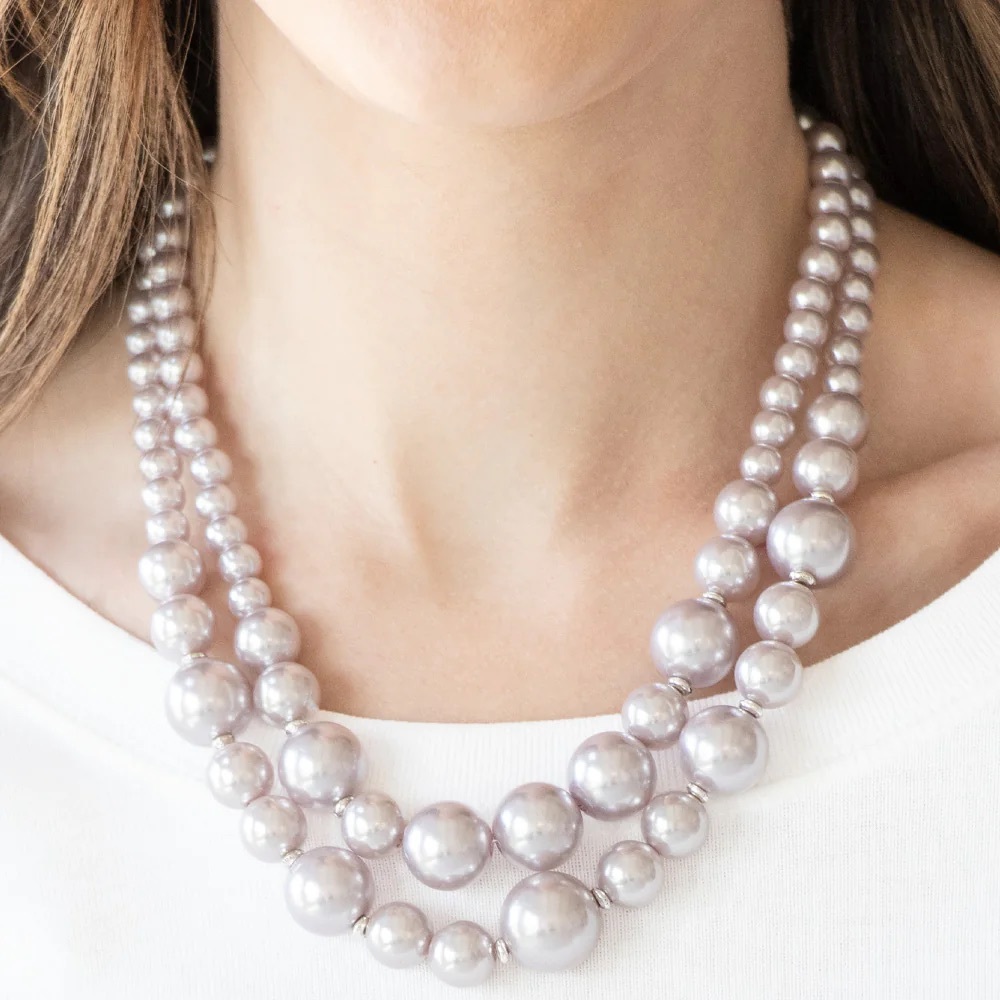 More Modest Silver necklace and earrings -paparazzi 78b